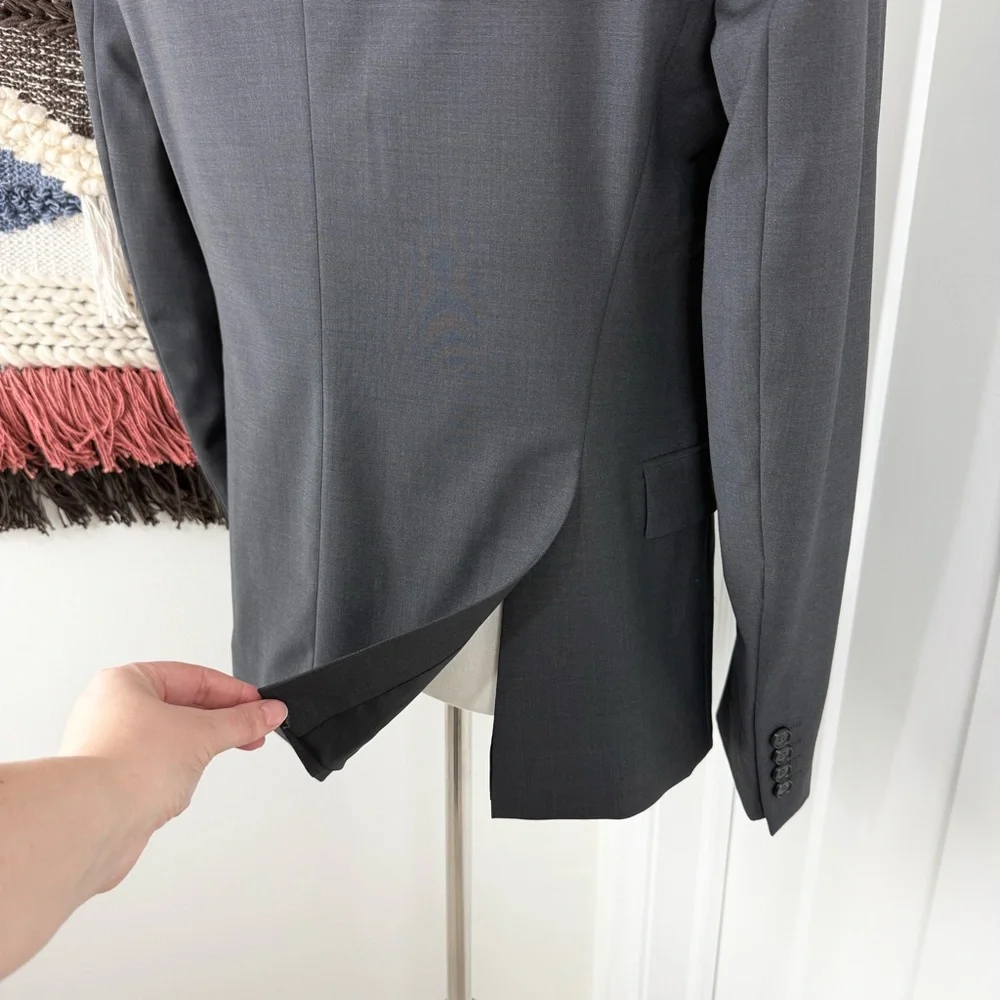 NEW Zara Wool Blend Slim Fit Blazer Graphite Grey Size 36US